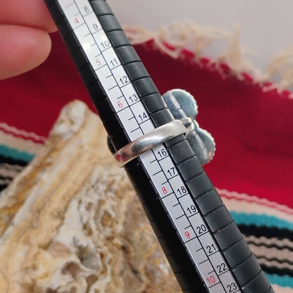 Southwest Sterling Silver Orange Spiny Oyster Shell Butterfly Ring Size 7 - Picture 4 of 6